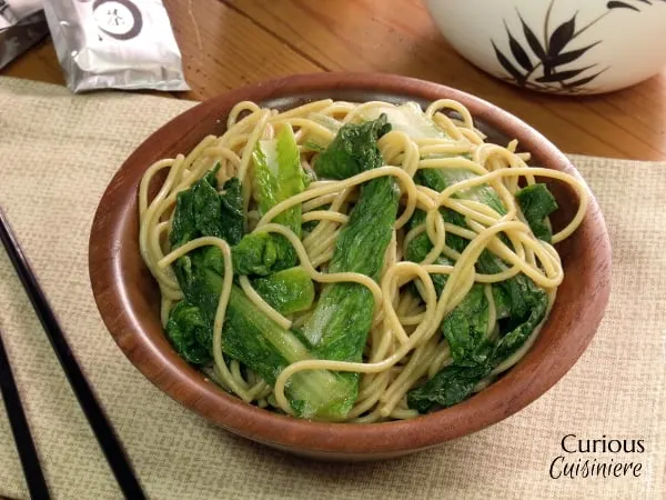 Garlicky Bok Choy with Noodles from Curious Cuisiniere