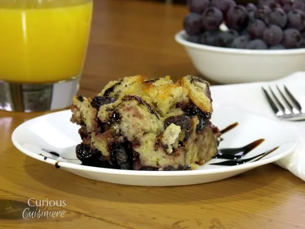 Overnight Cherry Almond Bread Pudding from Curious Cuisiniere 