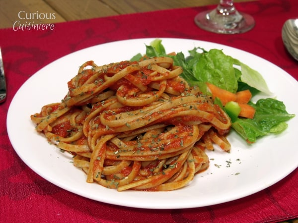 Roasted Red Pepper Pasta from Curious Cuisiniere