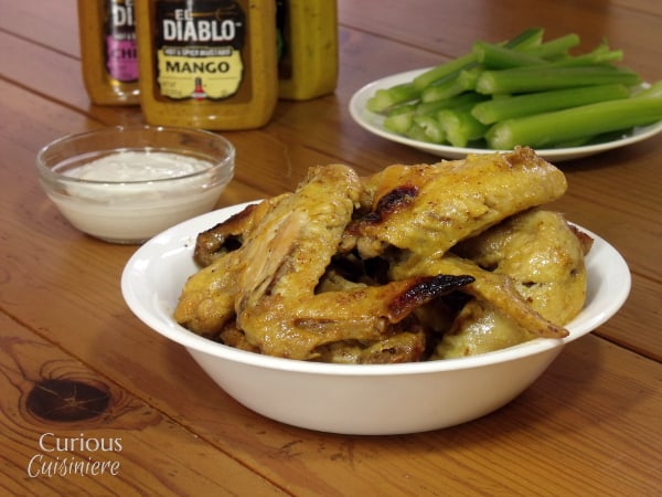Mango Mustard Crock Pot Wings from Curious Cuisiniere with @ElDiabloMustard #10DaysofTailgate
