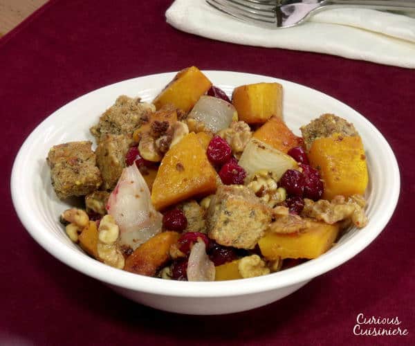 Roasted butternut squash and nutty grain bread make this spin on a Tuscan Panzanella a carnival of fall harvest flavors. | www.curiouscuisiniere.com