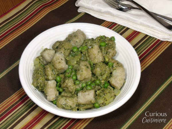 Homemade Gnocchi with Pesto and Peas -- Curious Cuisiniere