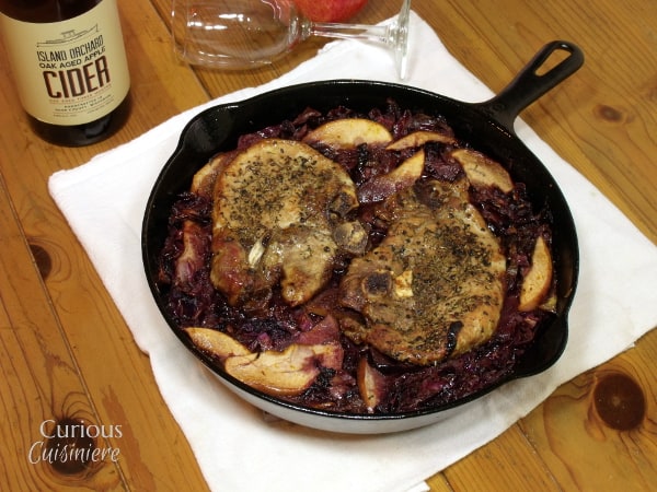 Apple Cider Pork with Red Cabbage from Curious Cuisiniere #winePW