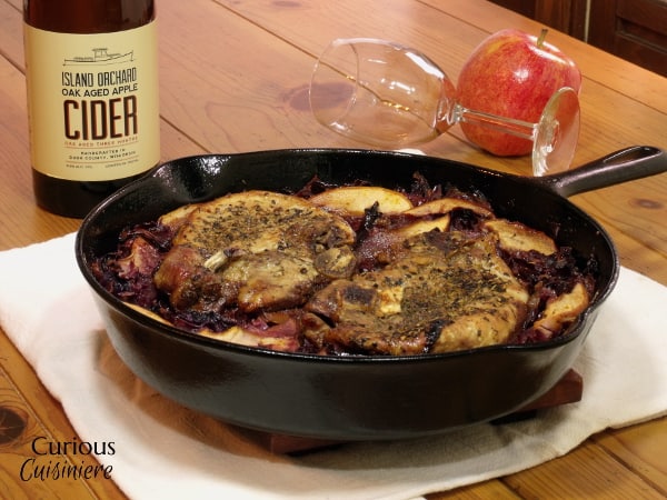 Apple Cider Pork with Red Cabbage from Curious Cuisiniere #winePW