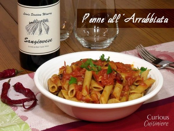 Penne all'Arribbiata from Curious Cuisiniere