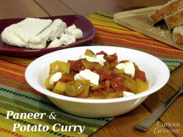 Paneer and Potato Curry (Aloo Paneer) from Curious Cuisiniere
