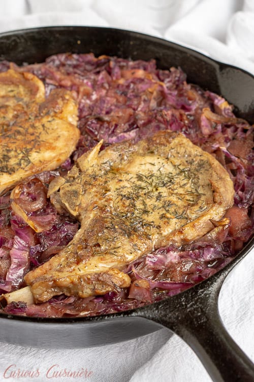 Apple Cider Pork with Red Cabbage • Curious Cuisiniere
