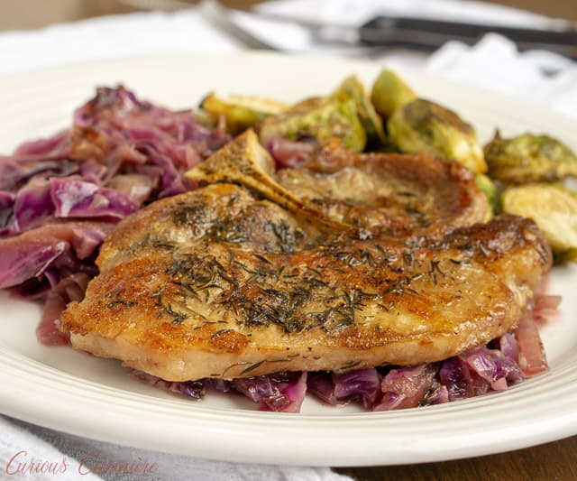 Apple Cider Pork with Red Cabbage • Curious Cuisiniere