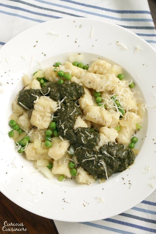 Homemade Gnocchi with Pesto and Peas • Curious Cuisiniere