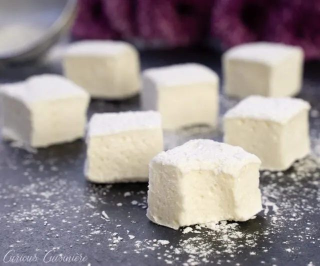 Homemade Marshmallows with a bite taken out
