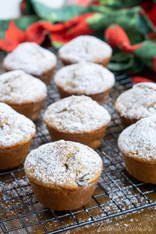Mincemeat Muffins (Christmas Muffins) on a cooling rack