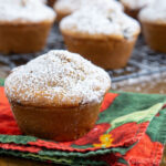 Mincemeat Muffin (Christmas Muffin) topped with powdered sugar