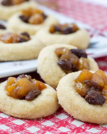 Thumbprint Mincemeat Cookies stacked
