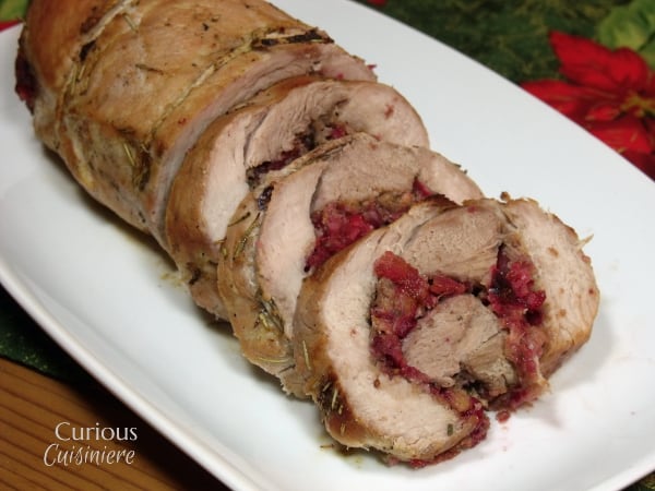 Cranberry Rosemary Stuffed Pork Roll from Curious Cuisiniere