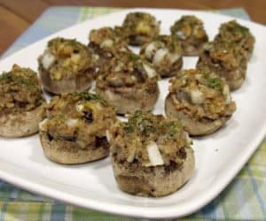 Onion and Swiss Stuffed Mushrooms