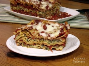 No-Boil Mushroom and Spinach Lasagna from Curious Cuisiiniere