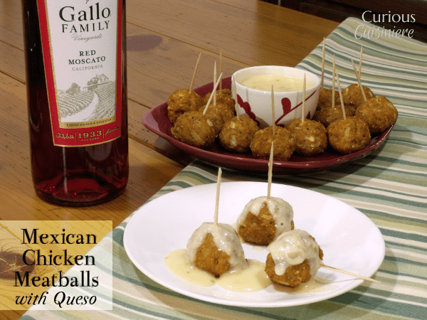 Mexican Chicken Meatballs with Queso from Curious Cuisiniere #SundaySupper
