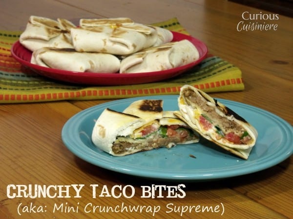 Crunchy Taco Bites (aka Mini Crunchwrap Supremes) from Curious Cuisiniere