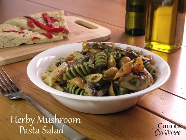 Herby Mushroom Pasta Salad from Curious Cuisiniere
