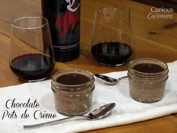Chocolate Pots de Crème from Curious Cuisiniere