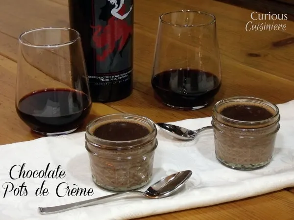 Chocolate Pots de Crème from Curious Cuisiniere