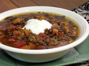 Fakes Soupa (Greek Lentil Soup) from Curious Cuisiniere