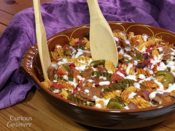 This colorful, veggie-laden New Orleans pasta bake is a quick and easy way to bring Creole flavors to your table. | Curious Cuisiniere
