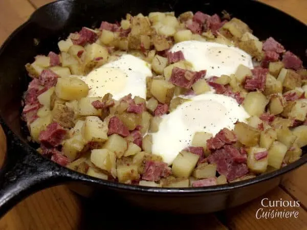 Corned Beef Hash is a hearty way to start off your day, and the perfect, simple use for leftover corned beef. | www.CuriousCuisiniere.com