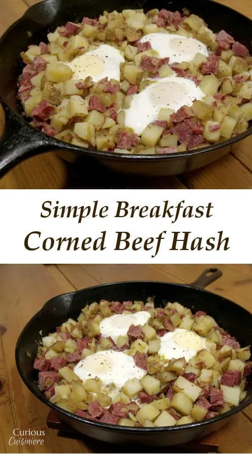Corned Beef Hash is a hearty way to start off your day, and the perfect, simple use for leftover corned beef. | www.CuriousCuisiniere.com