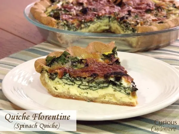 A French dish with Italian inspiration, Quiche Florentine is an elegant, yet easy, spring-inspired dish. | www.CuriousCuisiniere.com