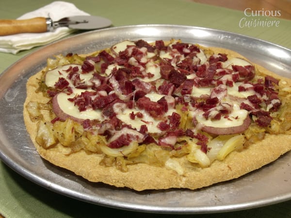 Corned Beef and Cabbage Pizza from Curious Cuisiniere