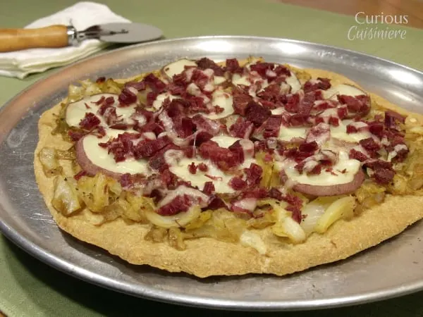 Corned Beef and Cabbage Pizza from Curious Cuisiniere
