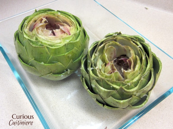 Italian Stuffed Artichokes from Curious Cuisiniere