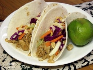 Thai Peanut Chicken Tacos from Curious Cuisiniere