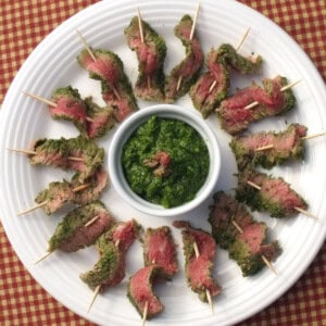 Nicaraguan Steak Skewers with Chimichurri |Curious Cuisiniere