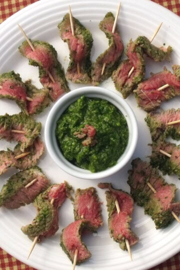 Nicaraguan Steak Skewers with Chimichurri |Curious Cuisiniere