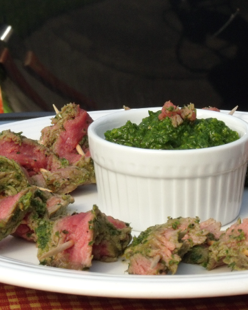 Nicaraguan Steak Skewers with Chimichurri |Curious Cuisiniere