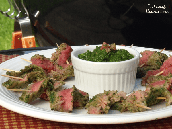 Nicaraguan Steak Skewers with Chimichurri |Curious Cuisiniere