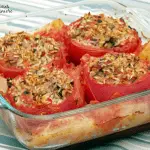 Gemista (Greek Stuffed Tomatoes) #SundaySupper