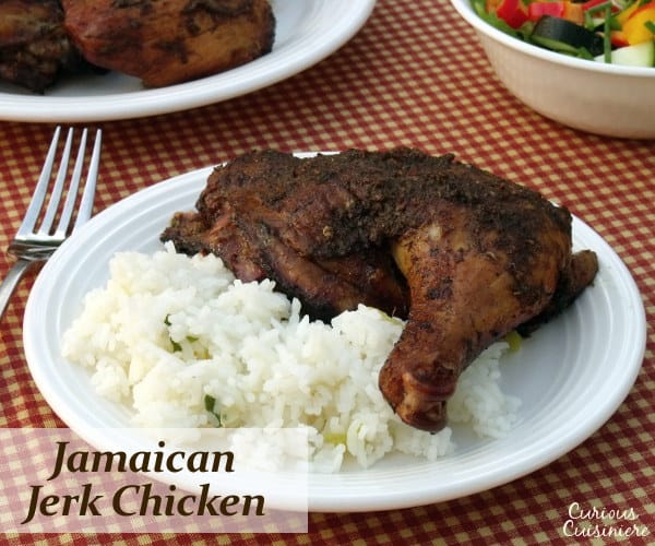 Spicy, herby, slightly sweet. This Jamaican Jerk Chicken recipe adds the perfect Caribbean flair to a summer cookout. | www.CuriousCuisiniere.com 