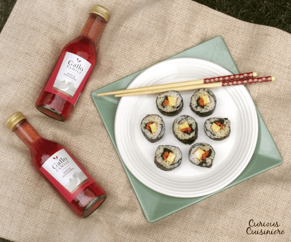 Similar in style to Japanese sushi, Korean Kimbap has a mildly nutty flavor and are packed with veggies, eggs, even cooked meats. They are perfect to pack along for a summer picnic! #SundaySupper