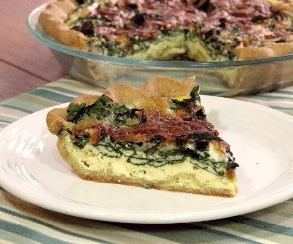 An easy French quiche with spinach is perfect for entertaining brunch or breakfast guests. 