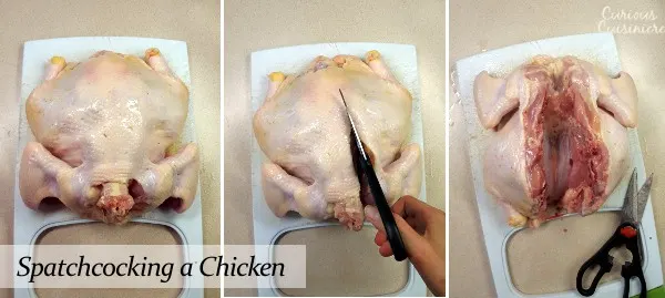 Easily split open a chicken for faster, more even cooking in the oven or on the grill. 
