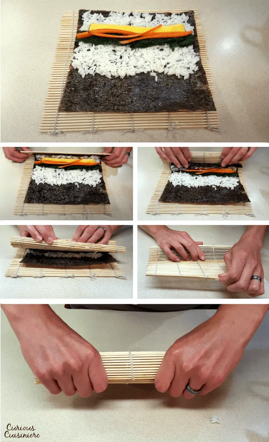Rolling sushi and Korean kimbap is easy with a rolling mat and a little practice!
