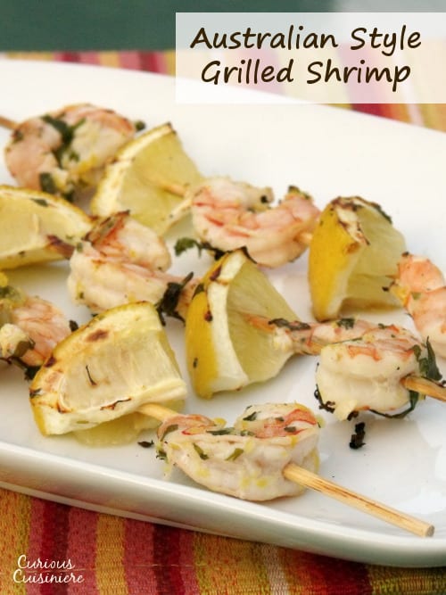 Lemon and parsley create the perfect bright marinade for these summery grilled shrimp. | www.curiouscuisiniere.com
