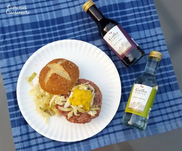 The flavor of the brat, the comfort of a burger. Perfect for your tailgate or any cookout! | www.curiouscuisiniere.com