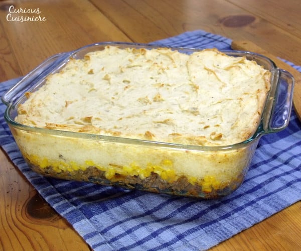 Potatoes, ground beef, and corn combine in this Canadian version of Shepherd's Pie. | www.curiouscuisiniere.com