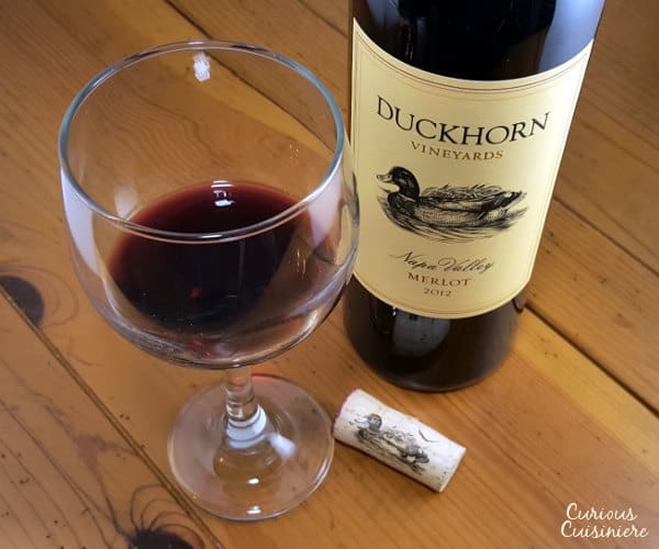 A smooth and subdued Merlot with flavors of plum and vanilla and a lingering finish. | www.curiouscuisiniere.com