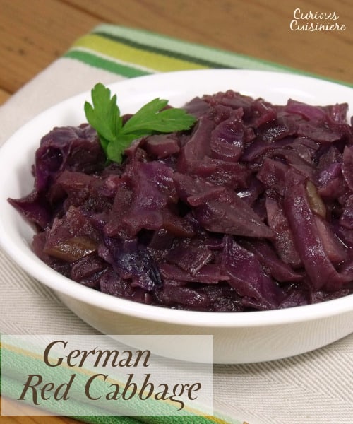Sweet and tangy, slow braised red cabbage, Blaukraut, is a must-have side with any German meal and a tasty way to get anyone to enjoy cabbage. | www.curiouscuisiniere.com
