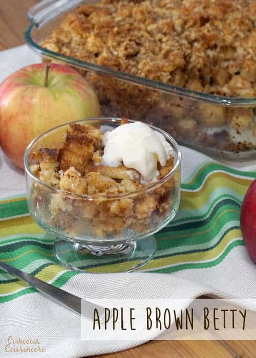 An Apple Brown Betty is an easy fall apple dessert recipe, perfect for a Holiday table. | www.curiouscuisiniere.com 